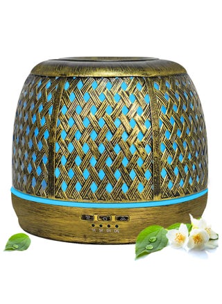 Robust Essential Oil Diffuser Air Humidifier, 500ml Ultrasonic Aromatherapy, Aroma Diffuser, 7 Colors LED Lights, Auto ON-OFF Technology and All Upgraded Features, Metal Brass Body-Date Leaf Style - pzsku/ZF9BCDF2D83C86B58EE55Z/45/1746509731/591f07ab-792f-41c1-a141-5168751e8bb5