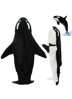 Excefore Wearable Whales Blanket, Wearable Shark Blanket Hoodie, Whale Blanket for Adult Kids, Super Soft Cozy Flannel Wearable Blanket Hoodie, for Girls Interesting Blanket Gifts, L  - Image 1