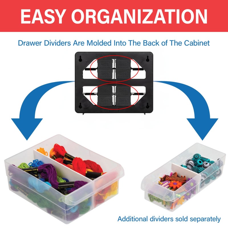 Akro-Mils 16-Drawer Plastic Drawer Storage Cabinet for Garage Organization, Beads, Makeup Organizer, Building Bricks Storage, Teacher Toolbox, 10-1/2" W x 6-1/2" D x 8-1/2" H, 10116 Black - Image 4