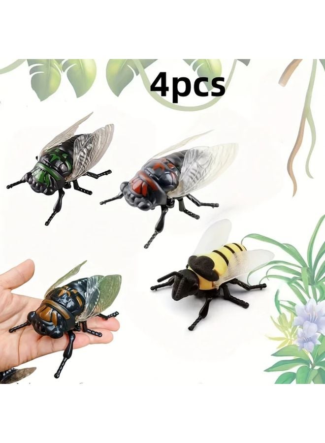 4 قطع لعبة قط نحلة ذهبية وصرصور آلية ألعاب حشرات للعب في الداخل والخارج - Image 1