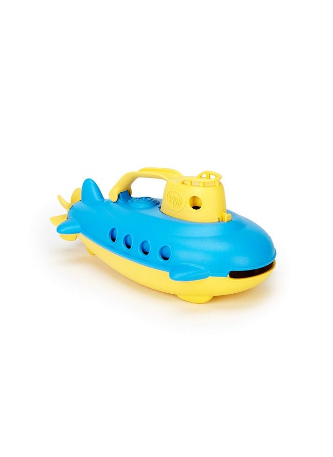 Green Toys Green Toys Submarine in Yellow & blue - BPA Free, Phthalate Free, Bath Toy with Spinning Rear Propeller. Safe Toys for Toddlers, Babies  - Image 1