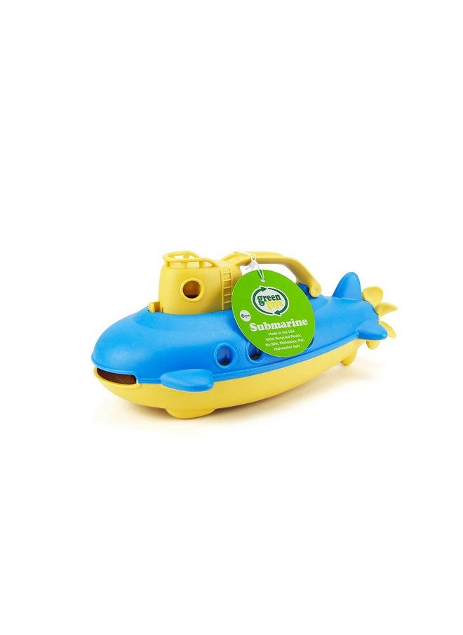 Green Toys Green Toys Submarine in Yellow & blue - BPA Free, Phthalate Free, Bath Toy with Spinning Rear Propeller. Safe Toys for Toddlers, Babies  - Image 3