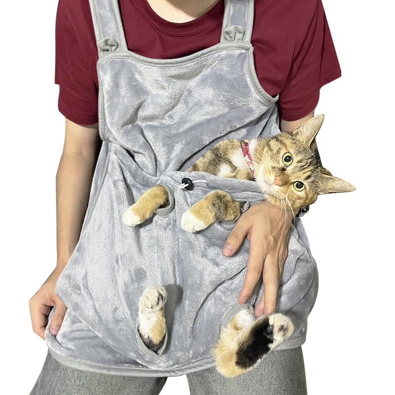 La La PetÂ® Adjustable Cat Apron Carrier with Holes Pet Carrier Sleeping Bag Pet Carrier Sling Cat Carrier Bag Cat Carrier Pouch for Small Sized Animals - Image 1