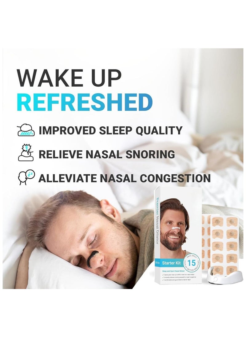 YOKA Sleep Better, Anti-Snoring Nose Strips, Safe and Effective Nose Patches, Better Breathing, Intake Breathing Nose Strips, Unisex Anti-Snoring Equipment for Home (15 Pairs of Nose Patches, White Option Available)  - Image 2