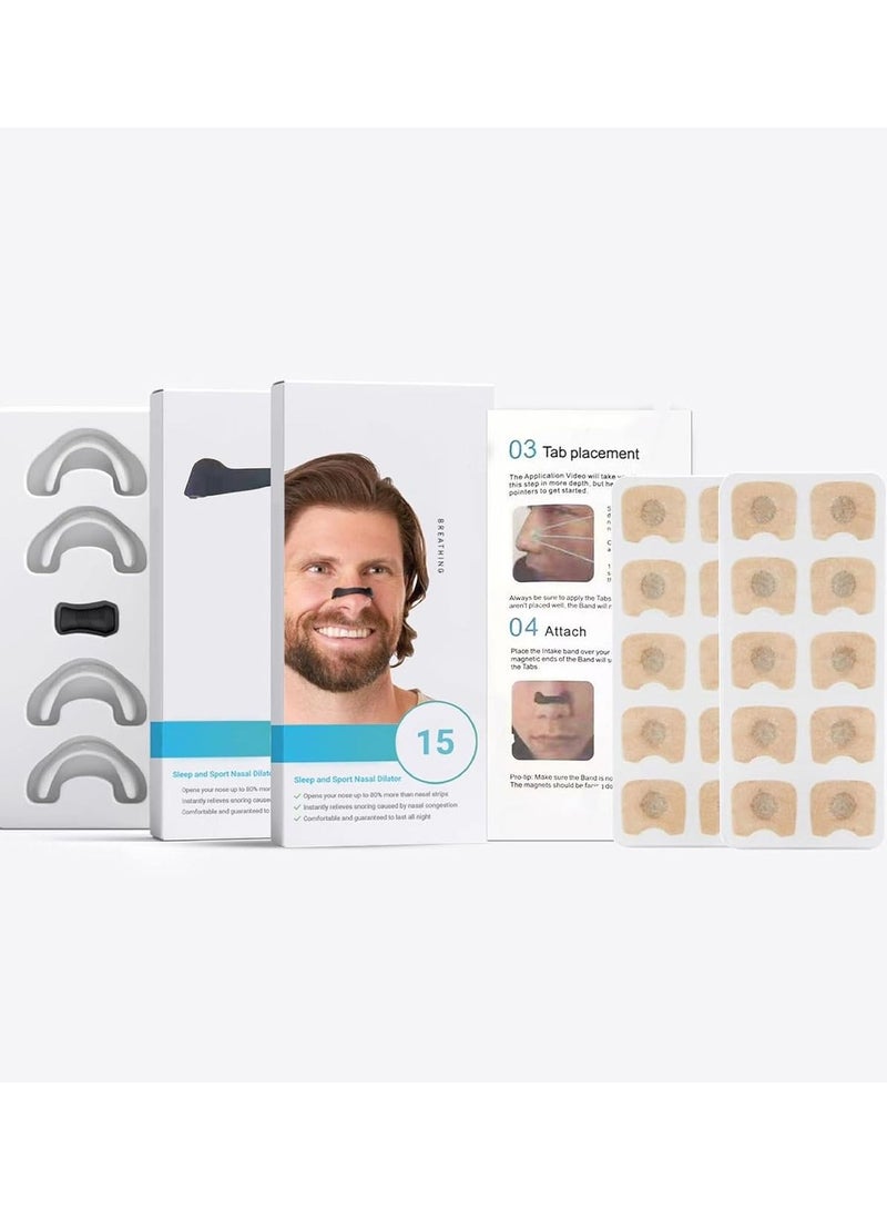 يوكا نوْم أفضل، شرائط الأنف المضادة للشخير، لاصقات أنف آمنة وفعّالة، تنفّس أفضل، شرائط الأنف لتحسين التنفّس، معدات مضادة للشخير للجنسين للاستخدام المنزلي (15 زوجًا من لاصقات الأنف، متوفرة باللون الأبيض) - Image 5