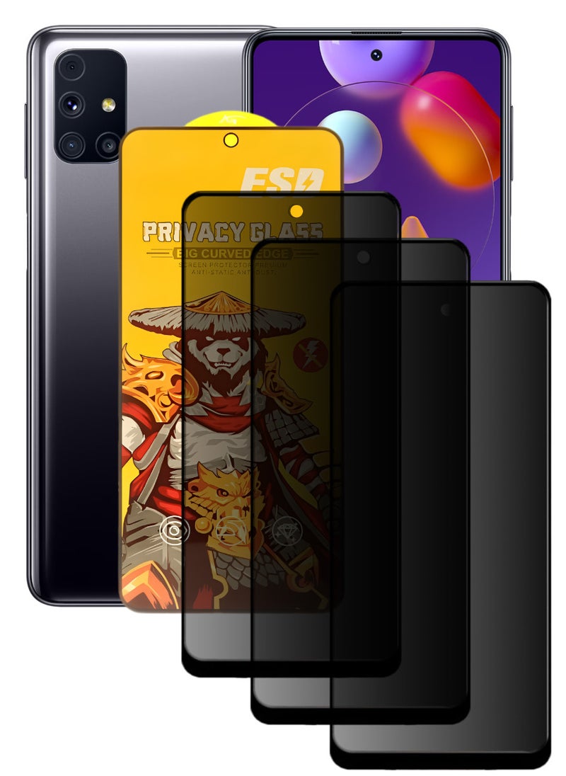 ESD 3 Pieces Tempered Dustproof Privacy Glass Screen Protector Compatible For Samsung Galaxy M31s - Image 1