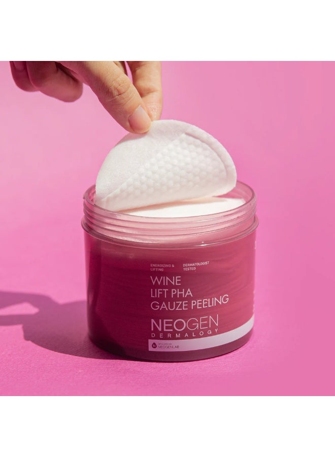 NEOGEN Dermalogy Wine Lift PHA Gauze Peeling Pads, 30 Pads (190ml) - Image 2
