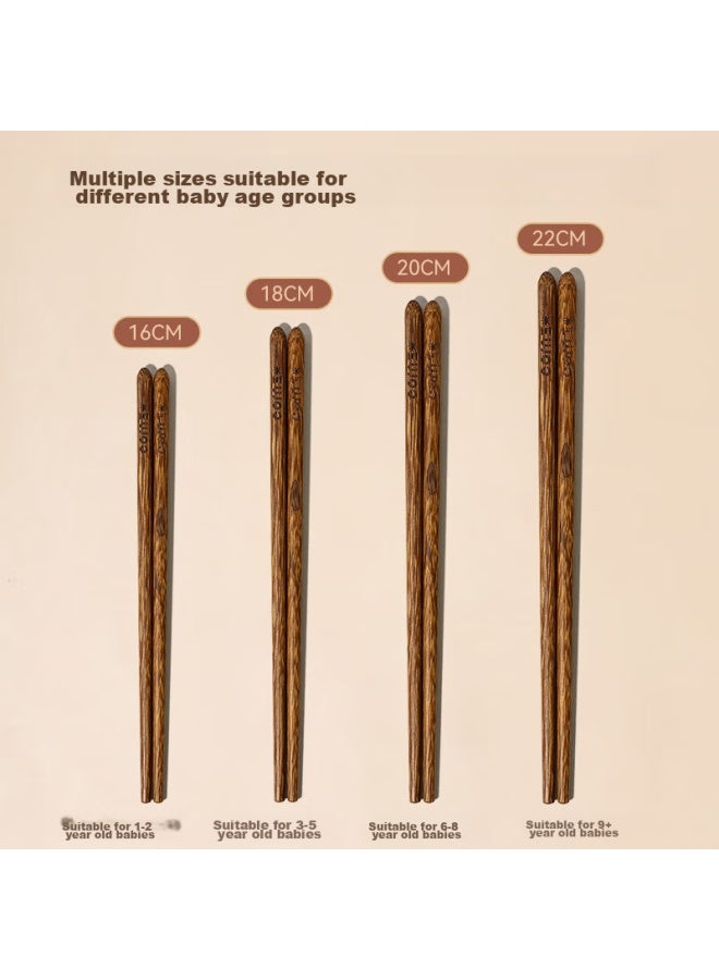 Corn Wooden Chopsticks For Children 6-12 Years Old, Wooden Specialized Chopsticks For Primary School Students, Baby Training Chopsticks, 5 Household Wooden Chopsticks - Image 5