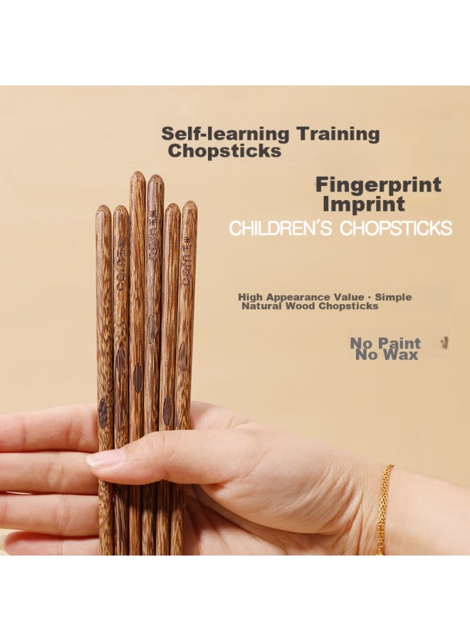 Corn Wooden Chopsticks For Children 6-12 Years Old, Wooden Specialized Chopsticks For Primary School Students, Baby Training Chopsticks, 5 Household Wooden Chopsticks - Image 1