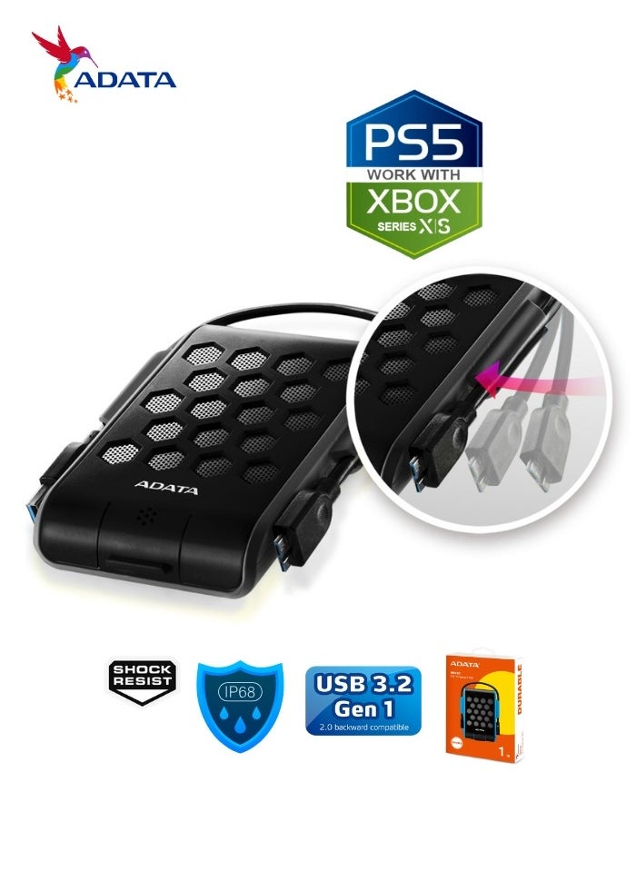 أداتا - محرك الأقراص الصلبة الخارجي ADATA HD720 المتين بسعة 1 تيرابايت ومضاد للصدمات | IP68 مقاوم للماء والغبار | أزرق - Image 1