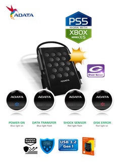 أداتا محرك الأقراص الصلبة الخارجي ADATA HD720 المتين بسعة 1 تيرابايت ومضاد للصدمات | IP68 مقاوم للماء والغبار | أزرق  - Image 3
