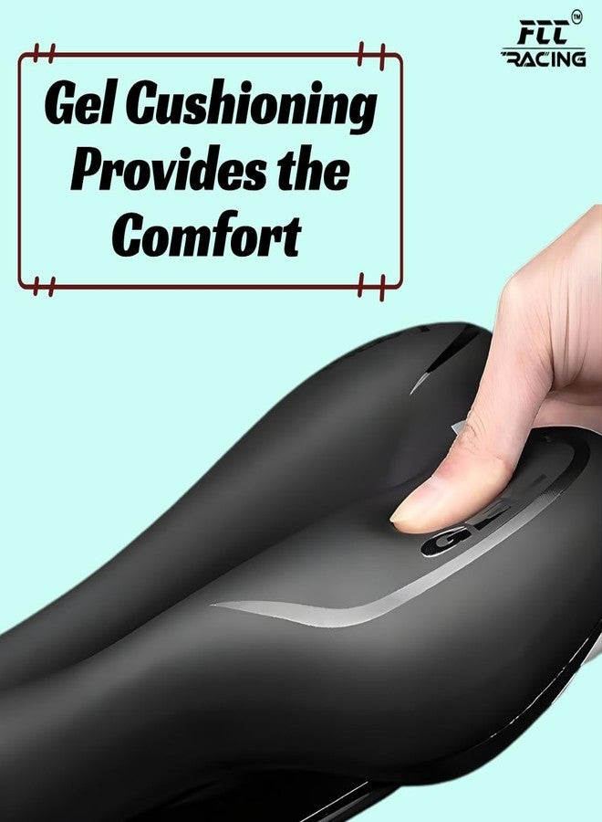 FCCRACING Gel Bicycle Saddle Combo for Men & Women | Soft Waterproof Gel Seat with Wrench & Allen Key Combo | Shock-Absorbing Comfort Saddle for MTB, Road, Hybrid & Fitness Bikes | Saddle for Bicycle - Image 3