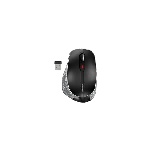 Cherry MW 8C Ergo Wireless & Rechargeable Mouse Ergonomic Right-Handed Bluetooth or Wireless Connection AES-128 Encrypted High-Precision Sensor Black - Image 1