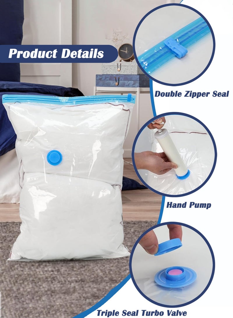 Vacuum Storage Bags for Clothes, Bedding, Pillows, Plastic Seal Bag With Pump, Travel Storage Bag , Reusable Vacuum Bag Package, 50x70CM, Set of 6 - Image 5