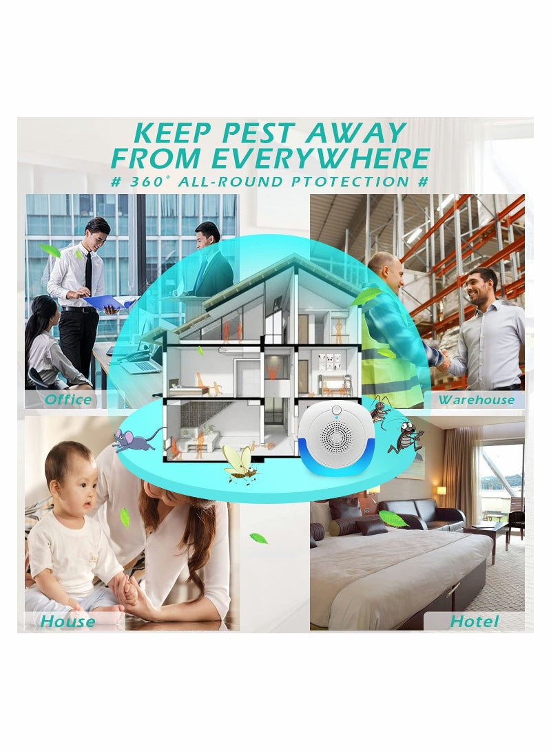 Ultrasonic Pest Repeller, 2 Packs Pest Repellent Electronic Plug, Ultrasonic Pest Control Mosquito Repellent Indoor for Home, Office, Repel Bugs for Roaches Spiders Flies Mosquitoes bat Fleas Rodents