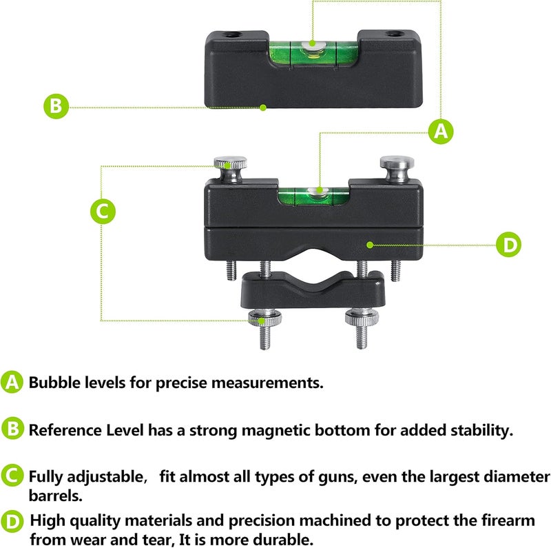 Pridefend Bubble Level, Scope Mounting Kit, Precision Scope Level Bubble Clip and Bubble Levels and Storage Case for Magnetic Universal Leveling Tool - Image 3