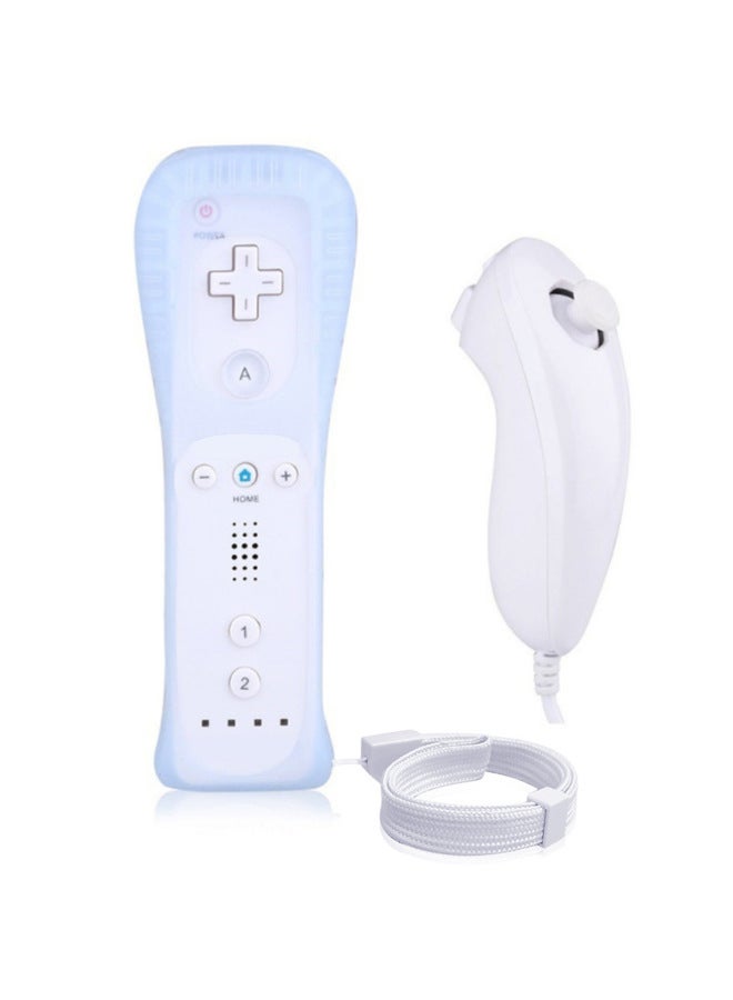 WII Game Left And Right Handle Wii Straight Handle Left Hand Chicken Leg Handle Curved Handle With Silicone Sleeve And Hand Rope Ordinary-Product Color:Hy-6203 Blue  - Image 3