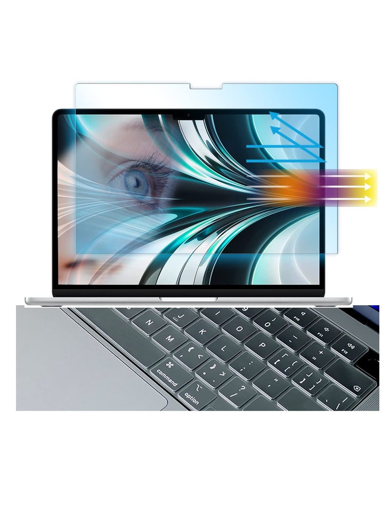 1Pack Compatible with MacBook Air 13.6 Inch (2022-2025, M2/M3/M4 A2681 A3113 A3240) Blue Light Screen Protector, Anti Glare Anti Scratch Laptop Screen Protector Guard - Image 2