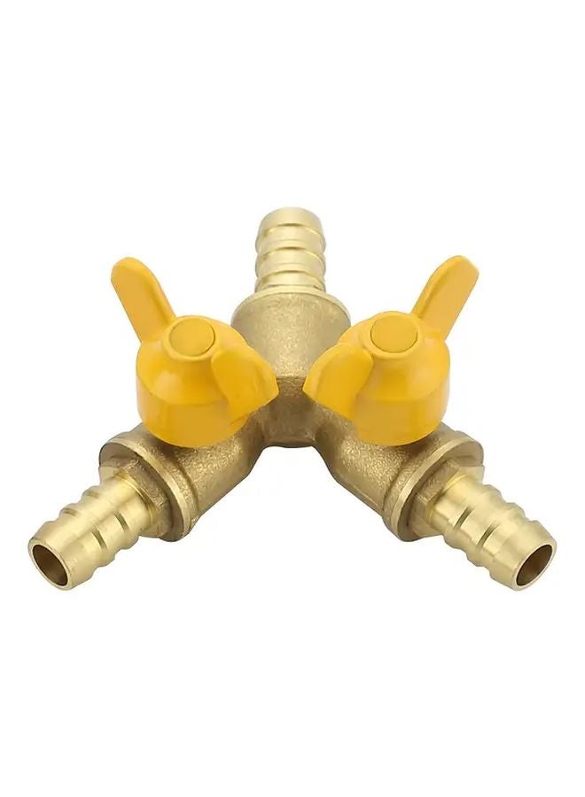 Heavy Duty Brass Y Design Three Way Ball Valve 2 Switch Handles 1pc - Image 4