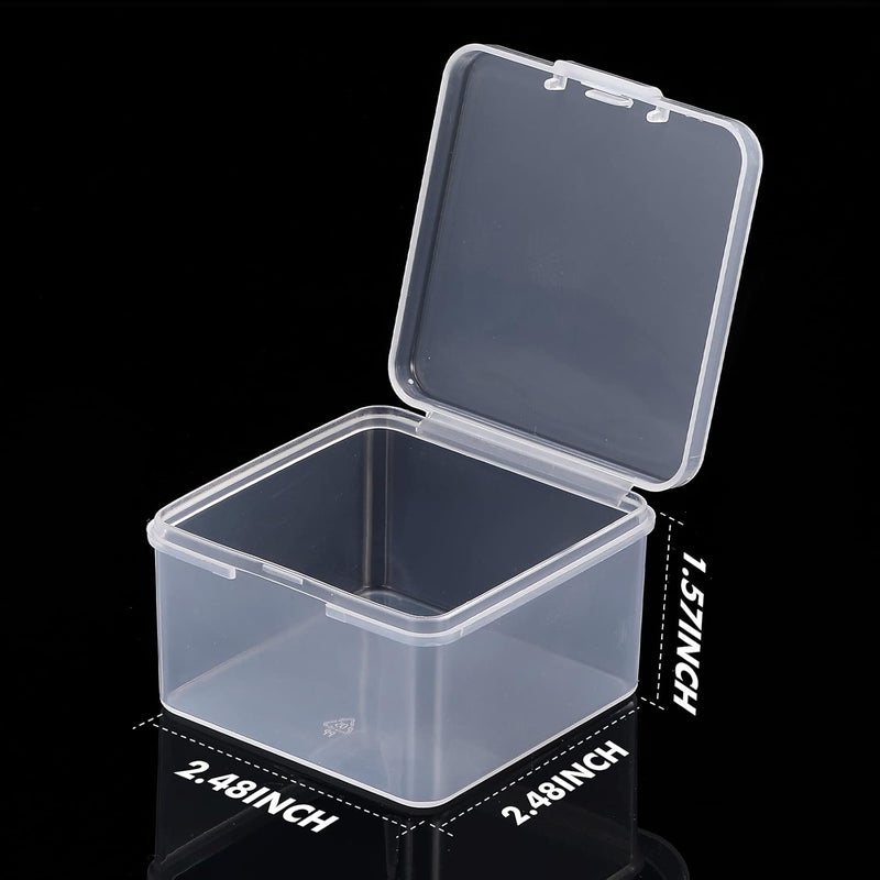 Jetec 6 Pieces Mini Plastic Clear Beads Storage Containers Box for Collecting Small Items, Beads, Jewelry, Business Cards, Game Pieces, Crafts (2.5 x 2.5 x 1.6 Inch) - Image 2