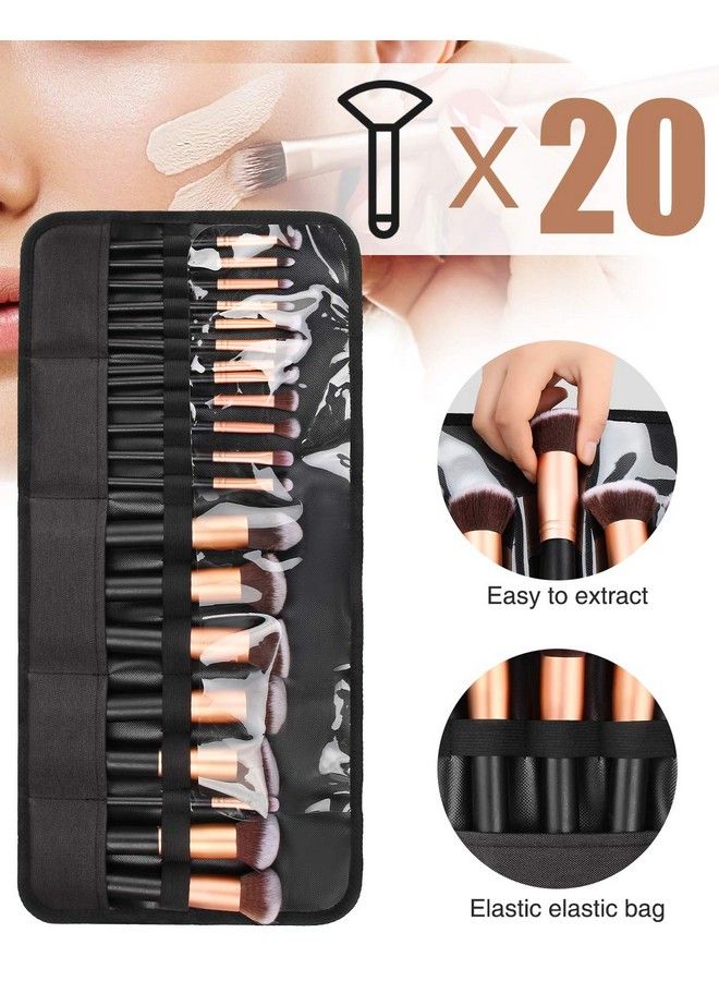 OCHEAL Makeup Brush Holdermakeup Brush Organizertravel Makeup Brushes Bag Cosmetic Bags Pouch For Women Brushes Artist Eyebrow Pencil Case Brushes Not Included - Image 3