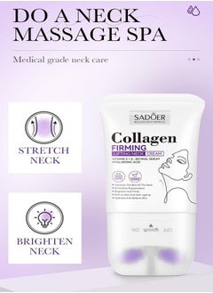 SADOER Collagen Firming Lifting Neck Cream, Neck and Body Firming Cream for Anti-Aging, Reducing Wrinkles, Removing Double Chin (110 ml)  - Image 2
