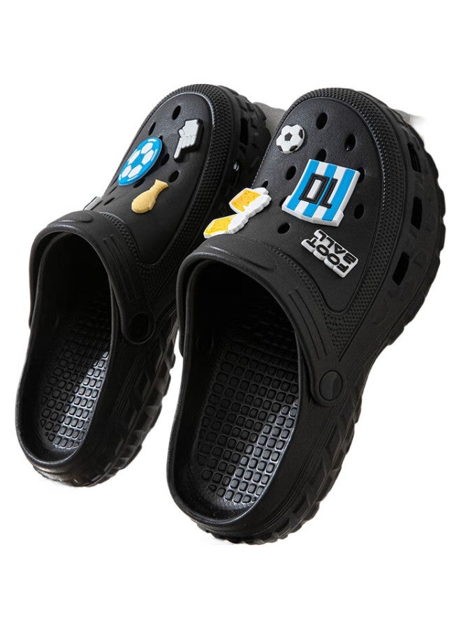 YUZHAOLIN Men'S Outdoor Hollow Shoes Driving Sandals Beach Shoes Toe Slippers Men'S Wear Yf093 Black 40/41 - Image 1