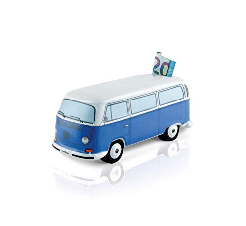 BRISA VW Collection - Volkswagen Savings Bank Piggy Bank in T2 Bus Design (Classic Bus/Blue) - Image 1