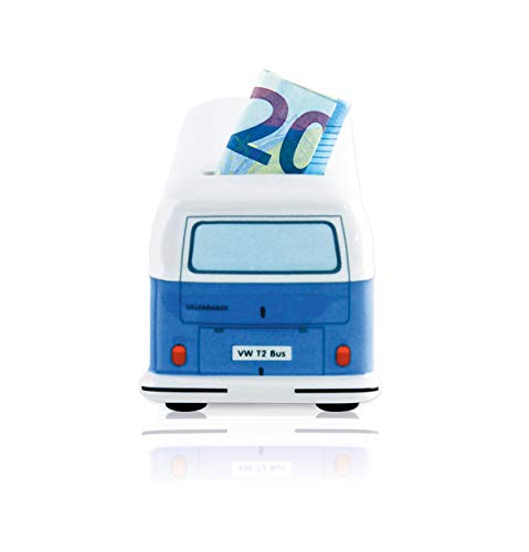 BRISA VW Collection - Volkswagen Savings Bank Piggy Bank in T2 Bus Design (Classic Bus/Blue) - Image 4