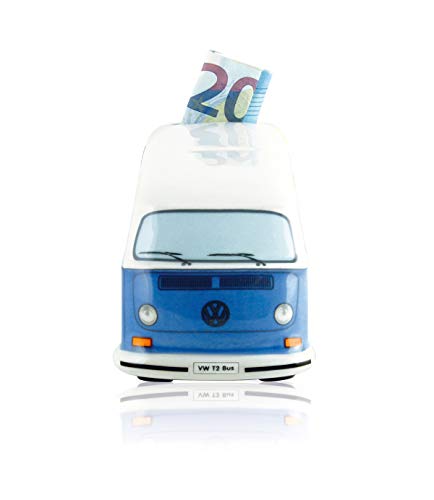 BRISA VW Collection - Volkswagen Savings Bank Piggy Bank in T2 Bus Design (Classic Bus/Blue) - Image 2