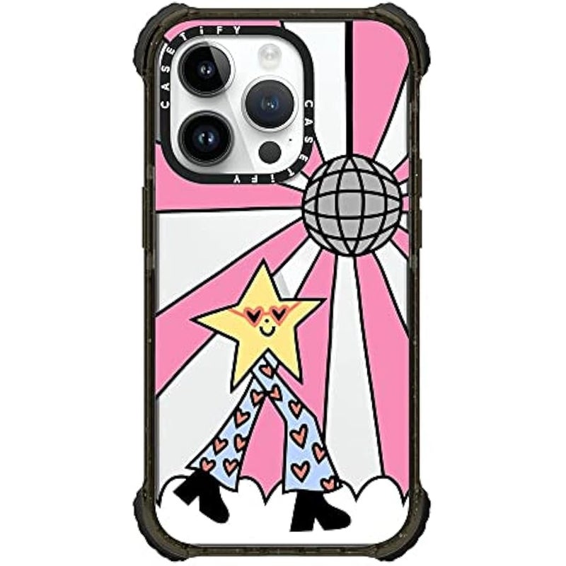 Casetify Ultra Impact iPhone 14 Pro Case 【5X Military Grade Drop Tested / 11.5ft Drop Protection】 - Disco Star Girl - Glossy Black - Image 2