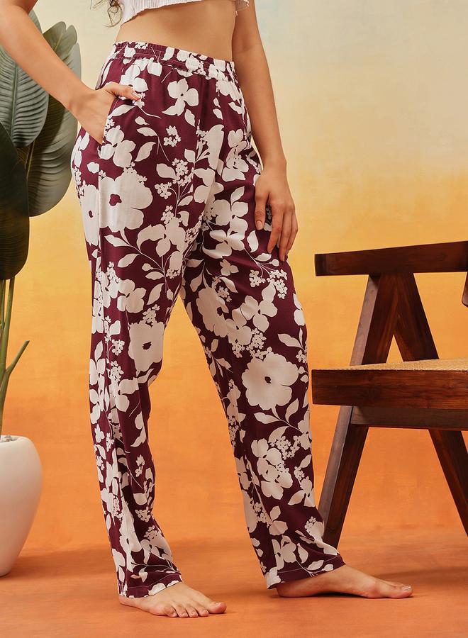 Clovia Floral Print Rayon Pyjama - Image 3