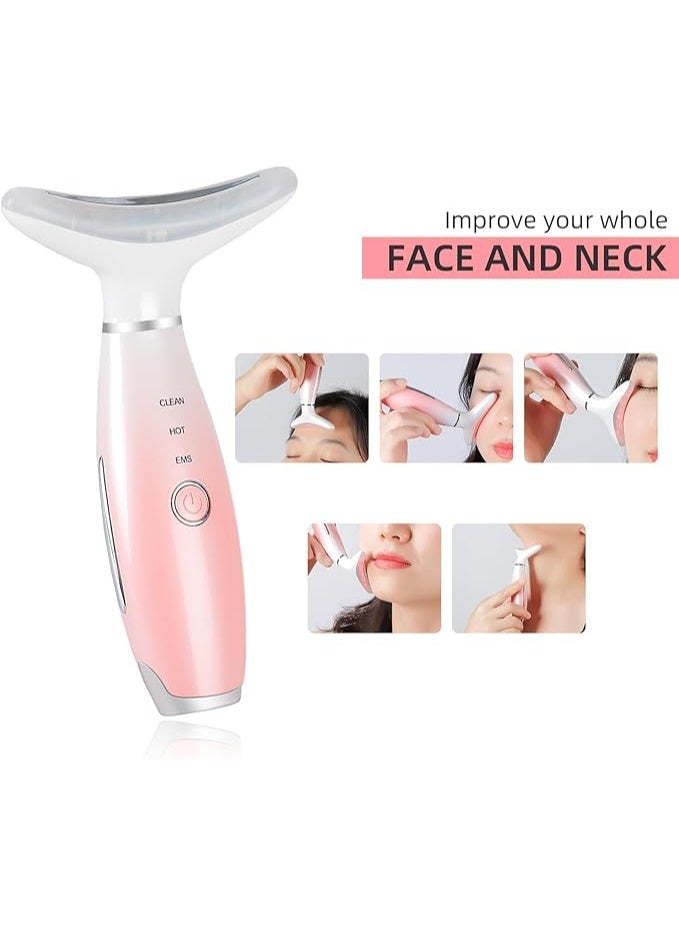 Electric Facial Massager & Neck Lifting Device - EMS Microcurrent Therapy with Heat - 7 LED Light Modes & 3 Massage Settings for Anti-Aging, Skin Tightening & Rejuvenation - Image 2