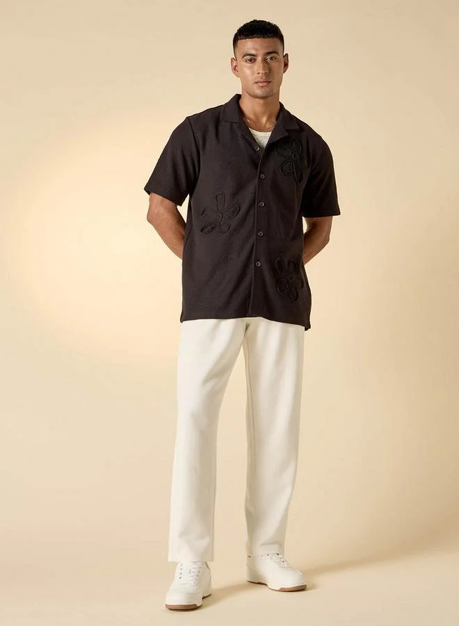 Splash FAV Regular Fit Embroidered Collared Shirt
