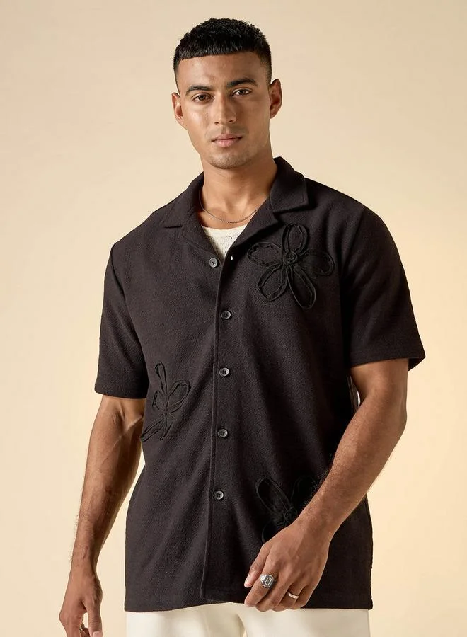 Splash FAV Regular Fit Embroidered Collared Shirt