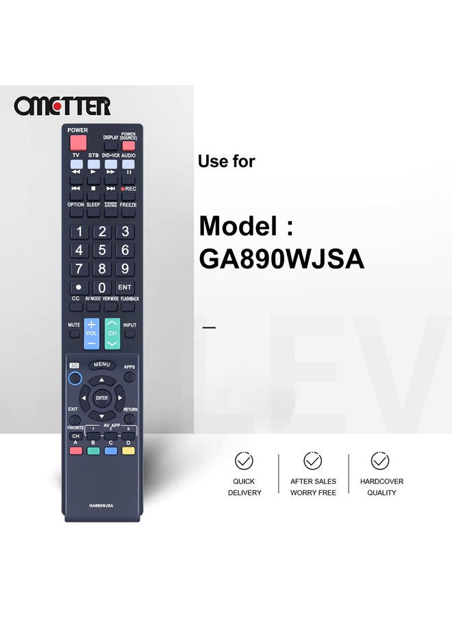 OMETTER - GA890WJSA for Sharp LCD TV Remote Control LC80LE650 LC80LE650U LC80LE632U LC80LE633U LC80LE657U LC80LE844U LC70C7500U LC70LE640 - Image 1