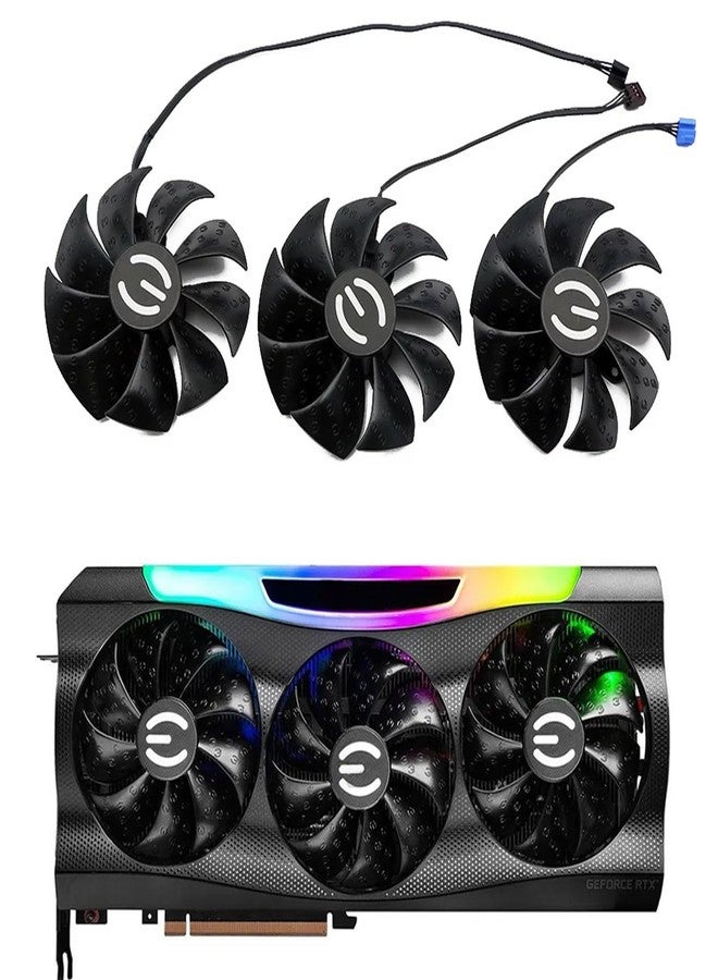 مروحة بطاقة رسومات LTANDBR 87mm T129215SU PLA09215S12H 12V 0.55A 4Pin لبطاقات الرسومات EVGA RTX 3070 3080 3090 XC3، لون أسود، BR002 - Image 2
