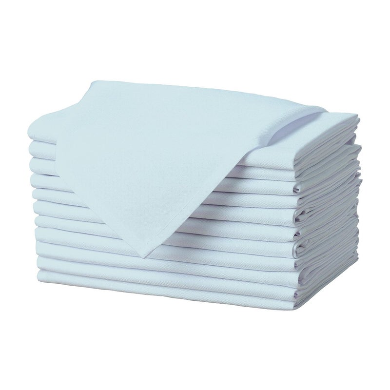 Gee Di Moda Cloth Napkins 17 x 17 Inch Baby Blue Dinner Napkins Set of 12 Soft Absorbent Washable Fabric Cloth Table Napkins with Hemmed Edges for Hotel Restaurant Holiday Parties Wedding
