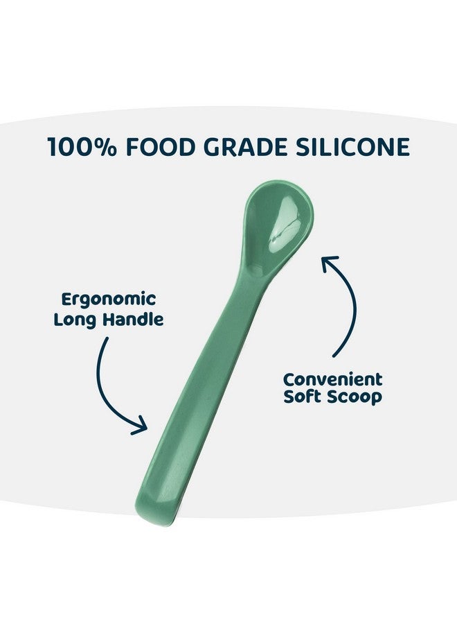 Tiny Twinkle Baby Spoon - BPA-Free Baby Feeding Spoon, Silicone Baby Spoon, Infant Spoons, Baby Spoons, Baby Essentials, Baby Essentials for Newborn, Baby Items, Baby Products - Pack of 4 (Blue) - Image 4