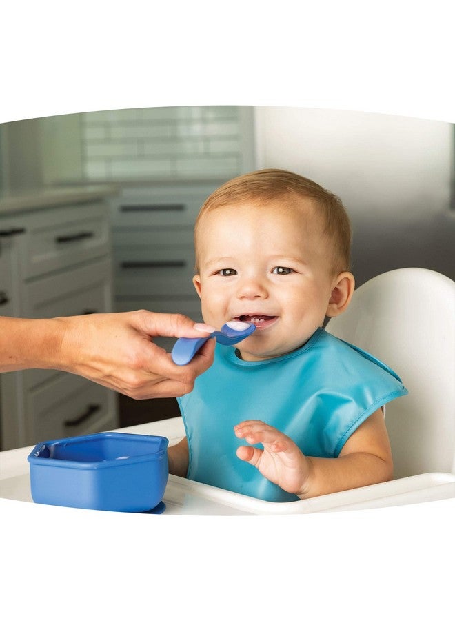 Tiny Twinkle Baby Spoon - BPA-Free Baby Feeding Spoon, Silicone Baby Spoon, Infant Spoons, Baby Spoons, Baby Essentials, Baby Essentials for Newborn, Baby Items, Baby Products - Pack of 4 (Blue) - Image 2