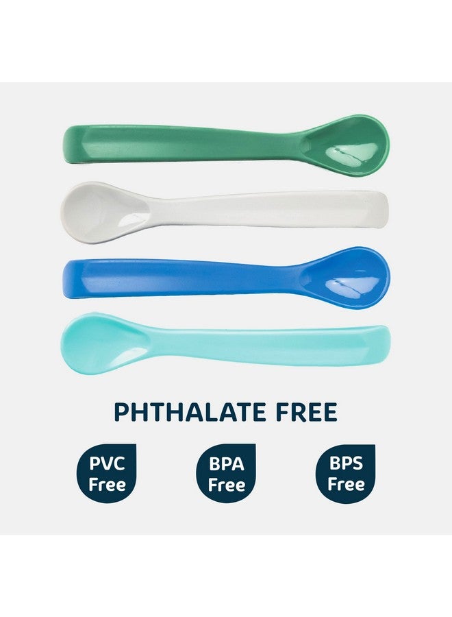 Tiny Twinkle Baby Spoon - BPA-Free Baby Feeding Spoon, Silicone Baby Spoon, Infant Spoons, Baby Spoons, Baby Essentials, Baby Essentials for Newborn, Baby Items, Baby Products - Pack of 4 (Blue) - Image 5