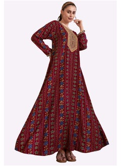 SARA Sara Stripe Floral Vine Printed Jalabiya  - Image 1
