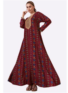 SARA Sara Stripe Floral Vine Printed Jalabiya  - Image 3