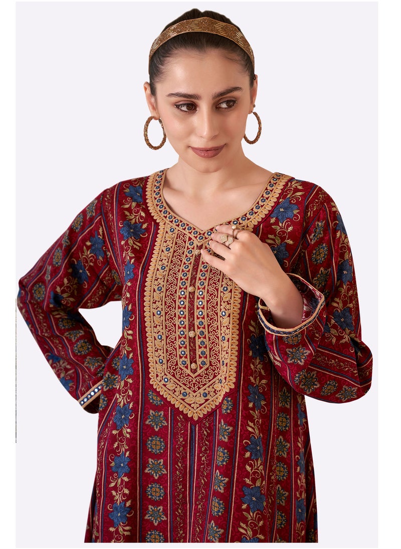 سارا سارة شريط الأزهار الكرمة المطبوعة الجلابية  - Image 2