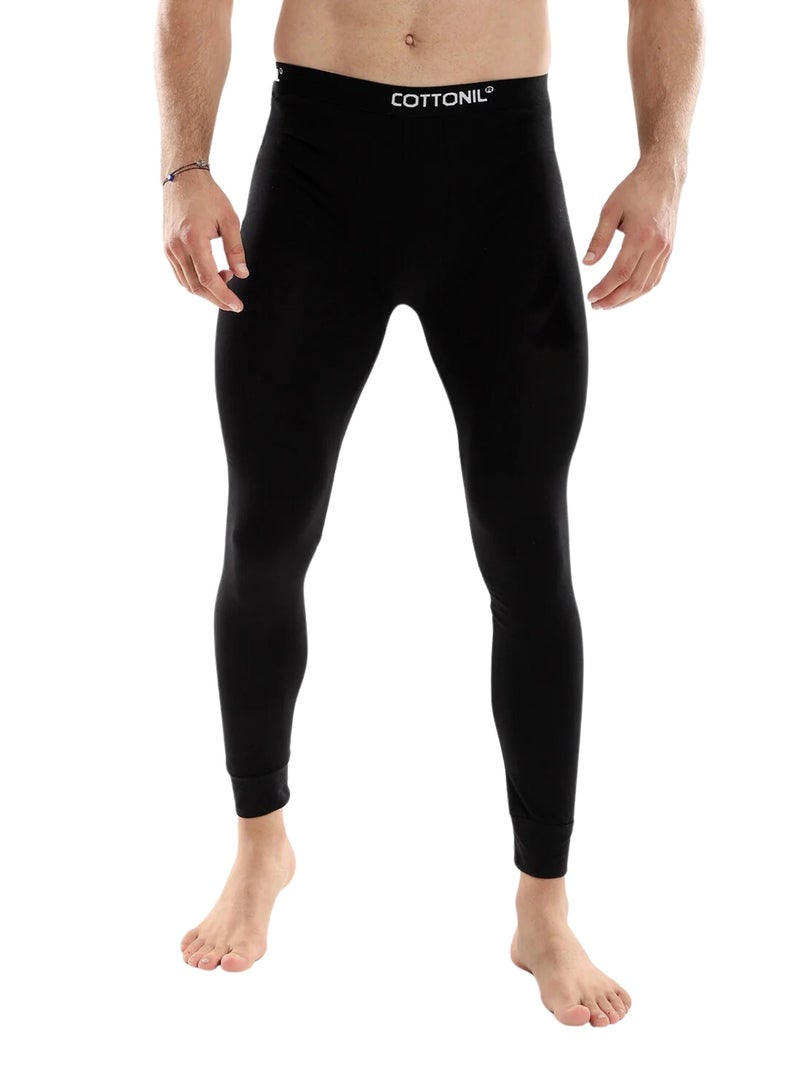 Cottonil Cotton Stretch Thermal Leggings Underwear for Men - Black - Image 1