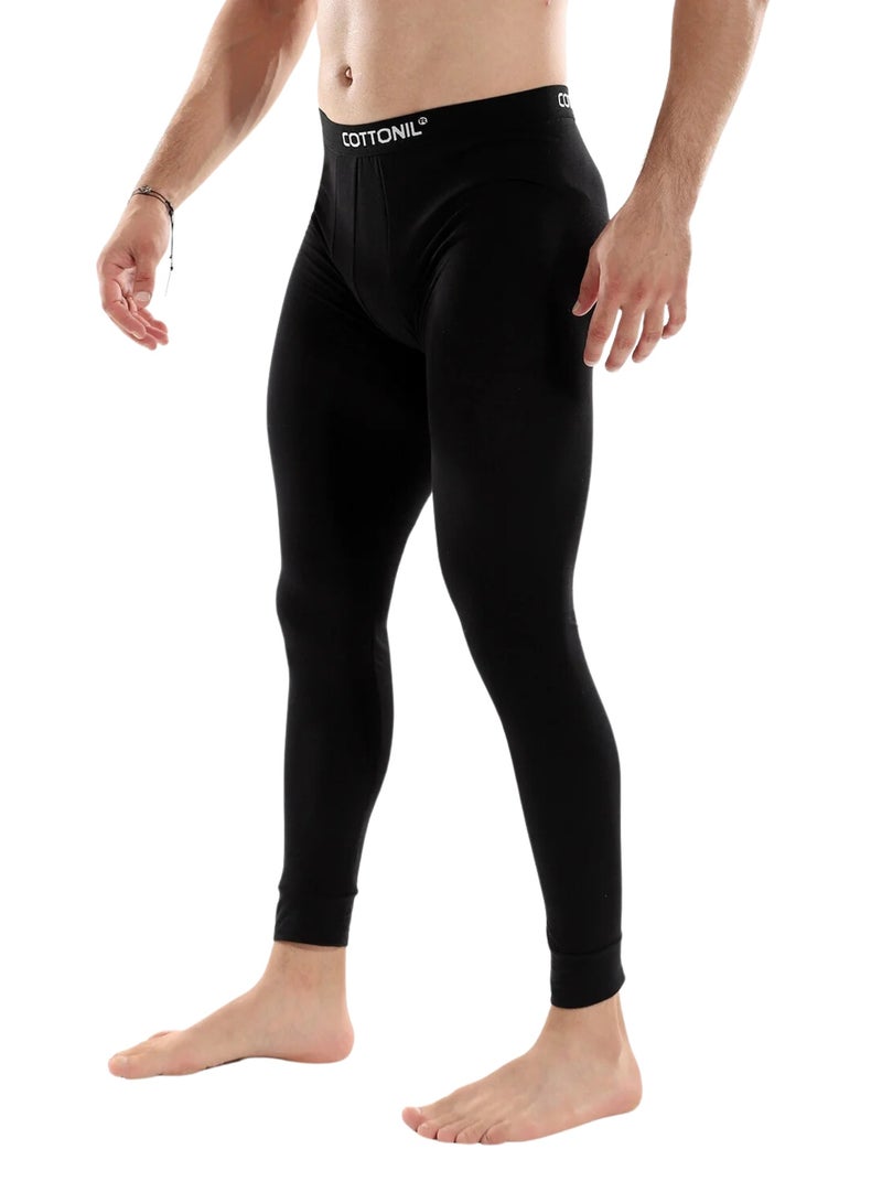 Cottonil Cotton Stretch Thermal Leggings Underwear for Men - Black - Image 3