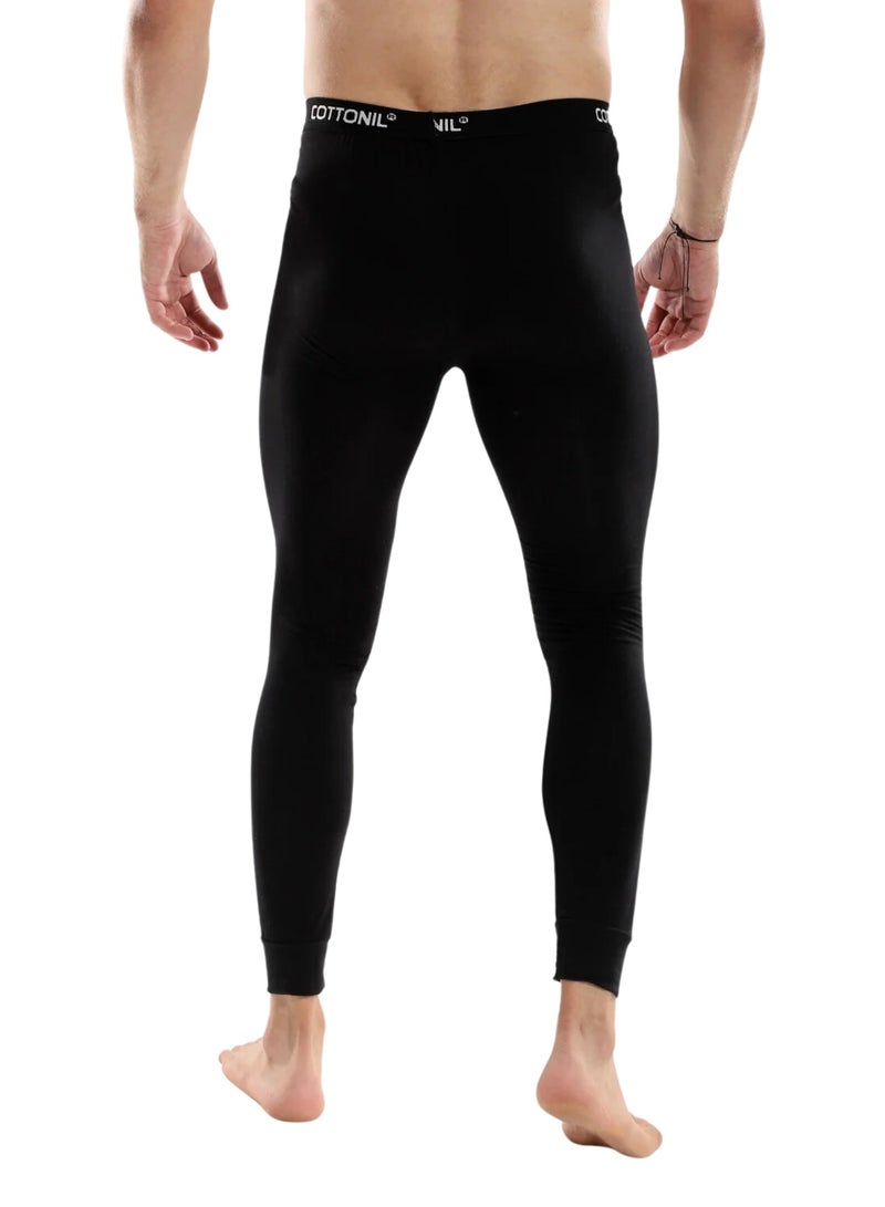 Cottonil Cotton Stretch Thermal Leggings Underwear for Men - Black - Image 2