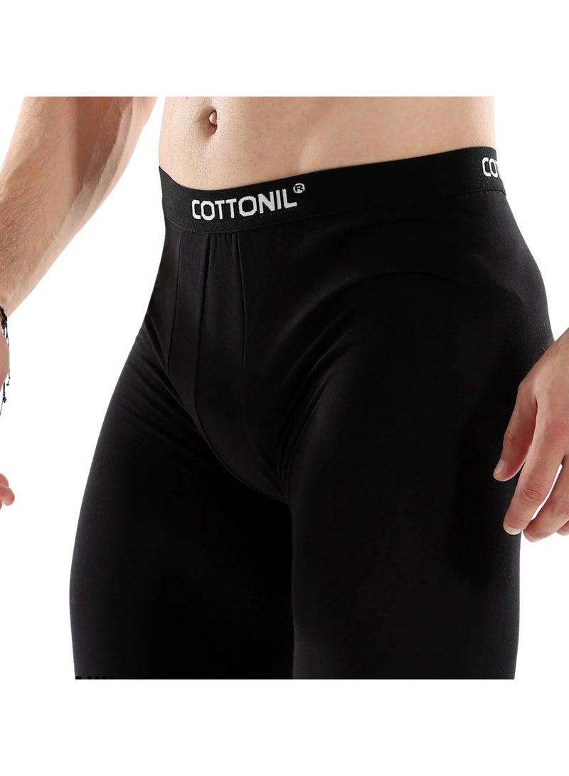 Cottonil Cotton Stretch Thermal Leggings Underwear for Men - Black - Image 4