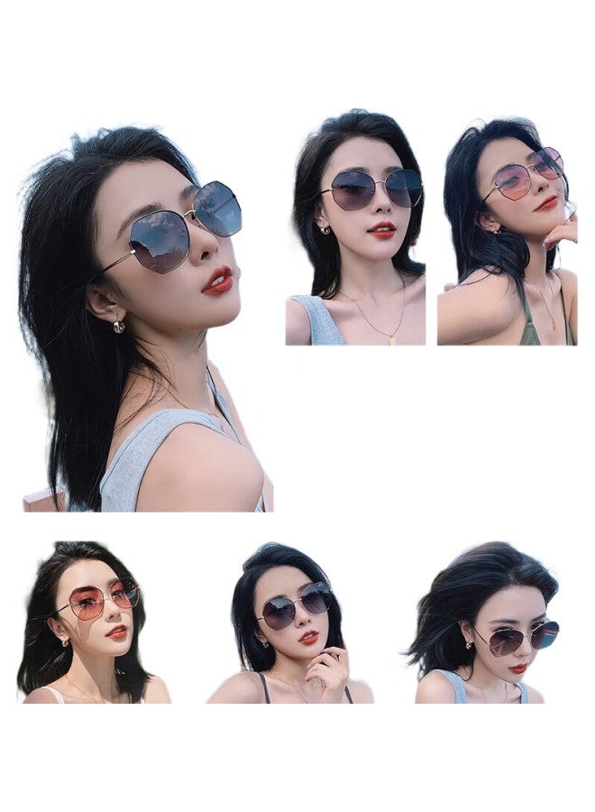 VEGOOS (Vegoos) Women'S Korean Street Style Metal Trend Uv Protection Polarized Driving Sunglasses Female Sy8063 - Image 1
