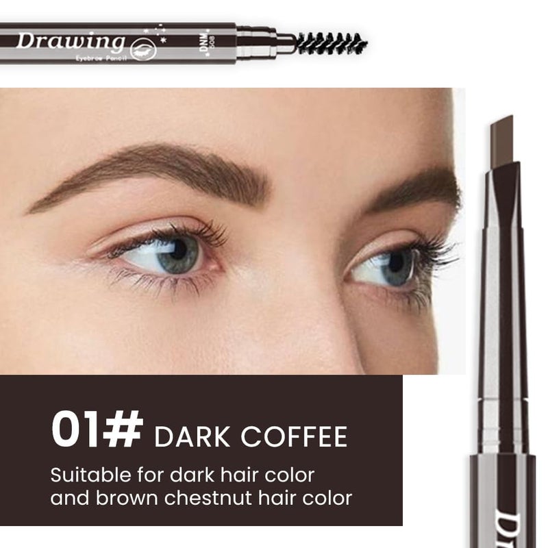 evpct Eyebrow Stencils Kit for Women Shaping, Eyebrow Shaper Makeup Kit, Eye Brow Stencil Shaper Tinting kits for Women, with Eyeliner, Eyebrows Pencil, Pomade, Brush and 10 Stencils, Kit04 DARK BROWN - Image 4